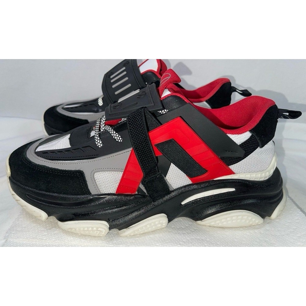 Javi‎ Finesse Red Black and White Sneakers Size 8.5